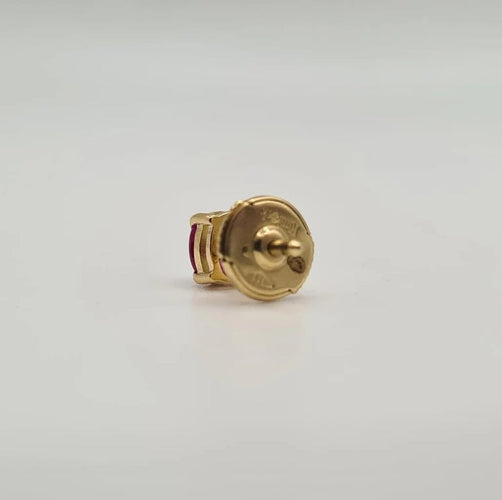Boucles d'oreilles Boucles d’oreilles or jaune 18 carats serties de rubis ovale 58 Facettes