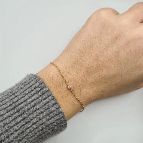 Bracelet Bracelet or jaune serti d'un diamant 58 Facettes