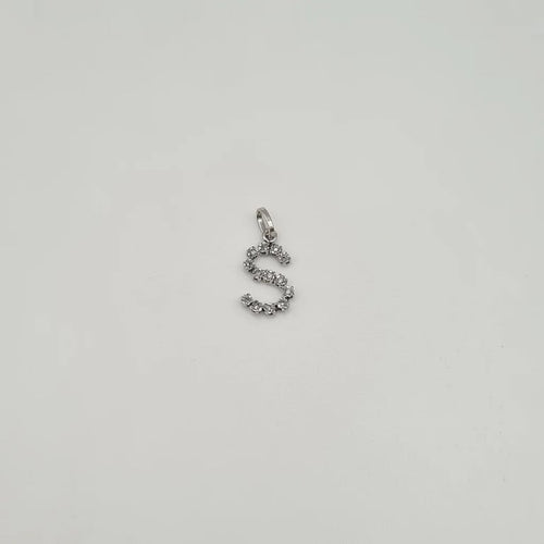 Pendentif Pendentif "S" or blanc diamants 58 Facettes