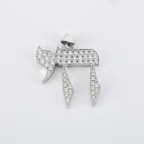 Pendentif Pendentif HAI - LA VIE or blanc diamants 58 Facettes