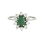 Bague 57 Bague marguerite en or gris, émeraude et diamants 58 Facettes GU88
