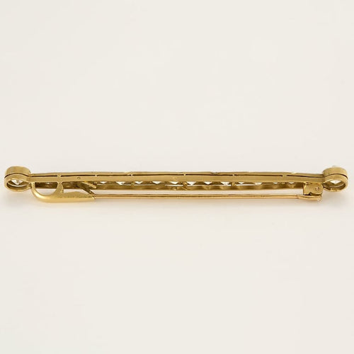 Broche Broche barrette en or jaune et or gris, diamants taille ancienne 58 Facettes ALE5055