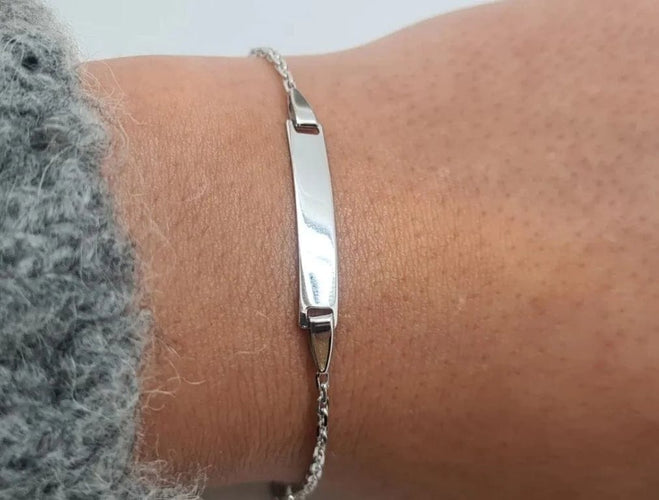 Bracelet Gourmette en Or Blanc 58 Facettes