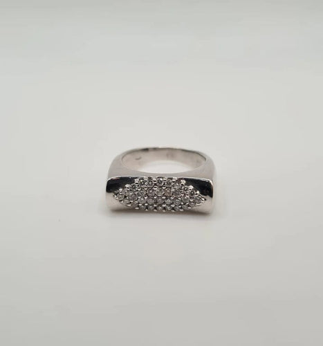 Bague 52.5 Bague or blanc diamants 58 Facettes