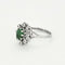 Bague 53 Bague marguerite or blanc, émeraude et diamants 58 Facettes EPI10662