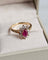 Bague 51.5 Bague marguerite rubis et diamants en or jaune 18 carats 58 Facettes 717