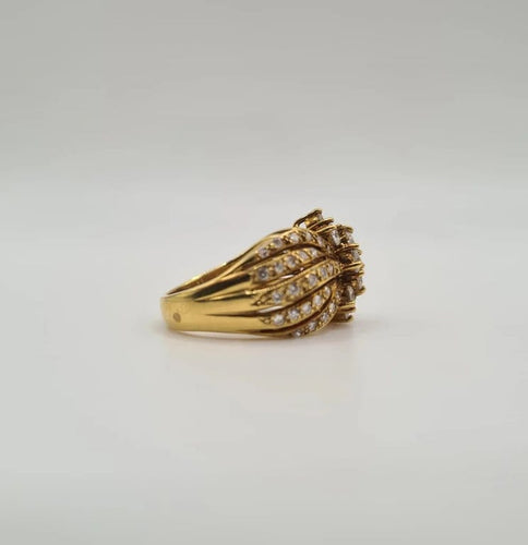 Bague 52 Bague or jaune sertie de diamants 58 Facettes