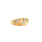 Bague 58 Bague vague vintage en or jaune 14 carats et diamants 58 Facettes