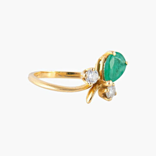 Bague 53 Bague Emeraude et Diamants 58 Facettes