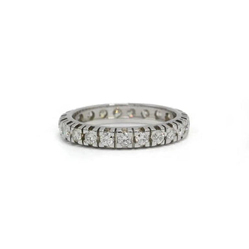 Bague 56 Alliance américaine - Bague en or blanc 750 et diamants 58 Facettes 260010SP