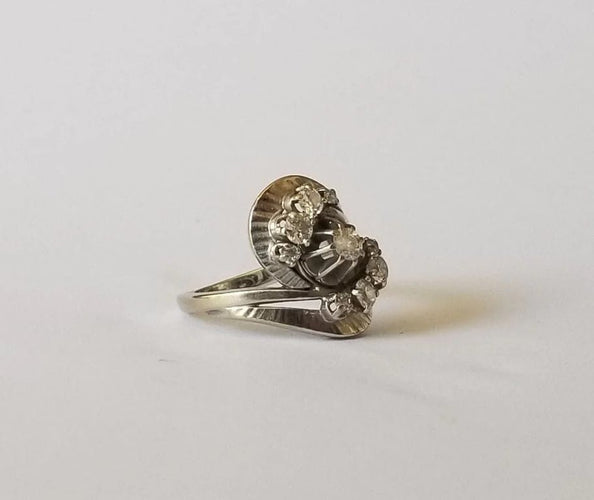 Bague 47 Bague volute sertie de diamants en or blanc 18k 58 Facettes
