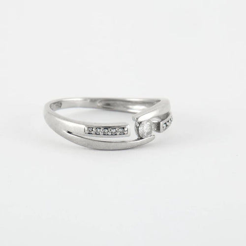 Bague 52 Bague Or blanc diamants 58 Facettes