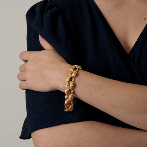 Bracelet Bracelet en or jaune ciselé 58 Facettes SOI3768