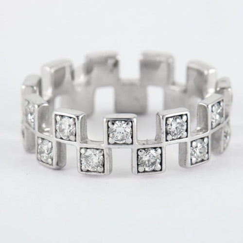 Bague 54 Bague double rang Diamants 58 Facettes