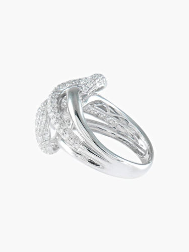Bague 54 Bague entrelacs pavée en or blanc et diamants 1,75 ct 58 Facettes 413 50025
