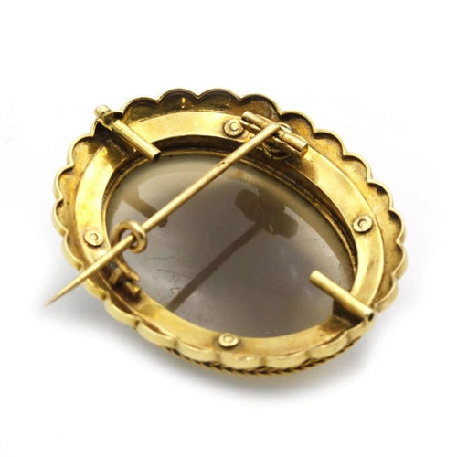 Broche Broche - Or, Camée Agate, Email 58 Facettes 250056R