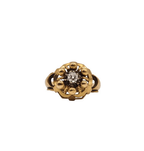 Bague 54 Bague or rose sertie d’un diamant ancien 58 Facettes