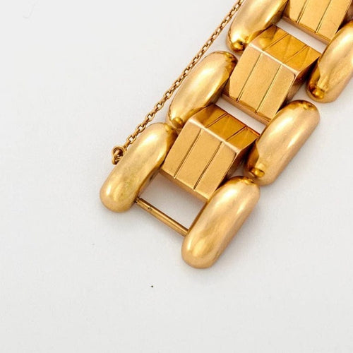 Bracelet Bracelet Tank articulé en or jaune 18k 58 Facettes