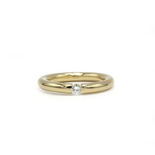 Bague 54 Solitaire - Or jaune & diamant 0,15 carat 58 Facettes 250381R