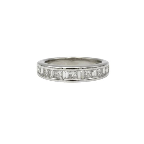 Bague 47 Demi alliance platine diamants 58 Facettes 240214R