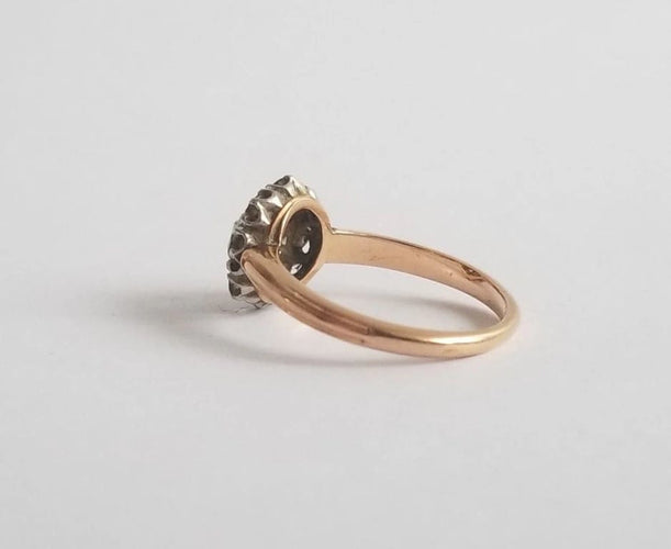 Bague 52 Bague or jaune diamants anciens 58 Facettes