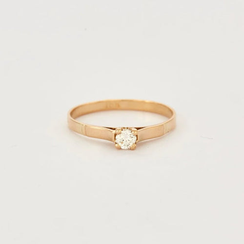 Bague 55 Bague solitaire Or jaune Diamant 58 Facettes