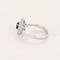 Bague 51.5 Bague marguerite en or gris 18k, rubis ovale et diamants 58 Facettes BA214