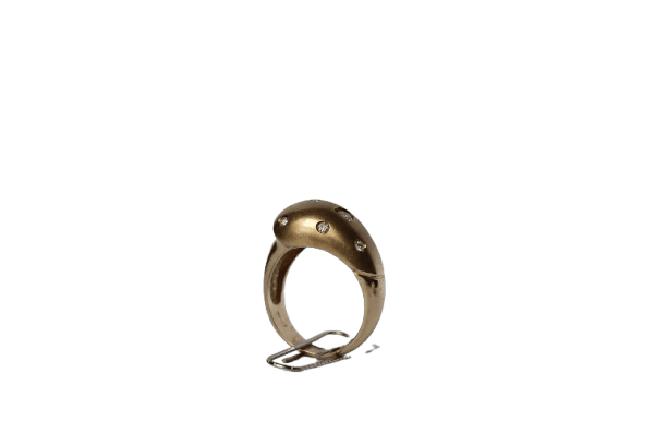 Bague 54 Bague rétro en or jaune 14k et diamants ronds, diamant Trillion 58 Facettes
