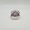 Bague 55 Bague or blanc sertie d'améthystes 58 Facettes