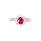 Bague 56 Bague vintage - Halo rubis et diamants en or blanc 18 carats 58 Facettes
