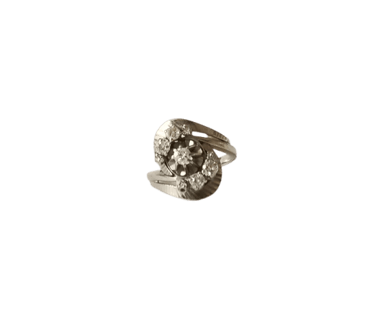 Bague 47 Bague volute sertie de diamants en or blanc 18k 58 Facettes