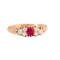 Bague 58 Bague ancienne rubis et diamants en or rose 14 carats 58 Facettes