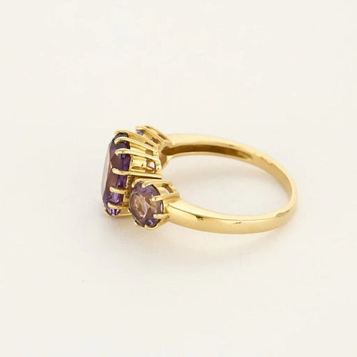 Bague 55.5 Bague en or jaune et améthystes 58 Facettes ALE4646