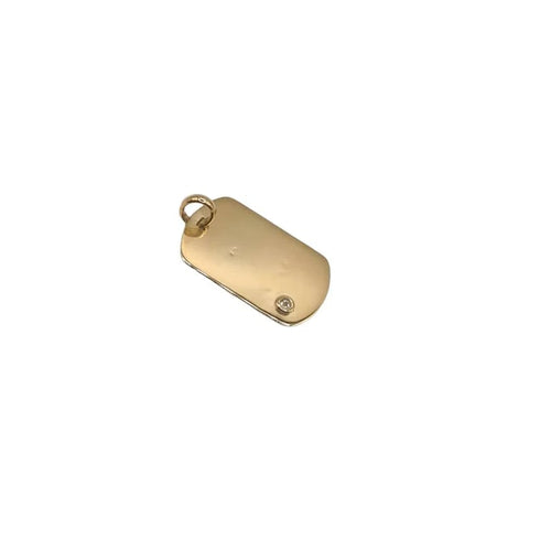 Pendentif Pendentif plaque or jaune sertie d’un diamant naturel 58 Facettes