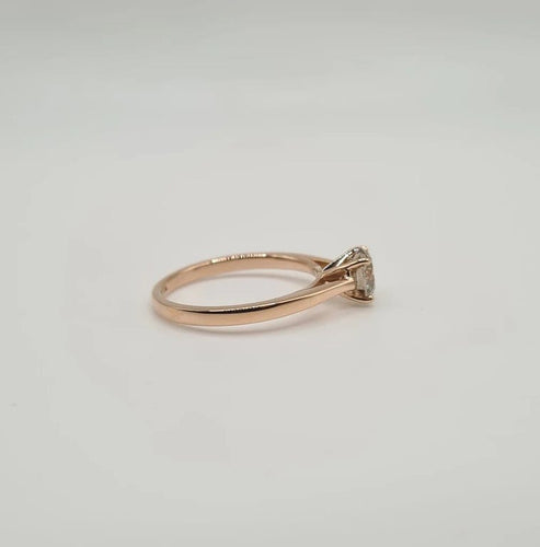 Bague 53 Bague solitaire or rose sertie d'un diamant 58 Facettes