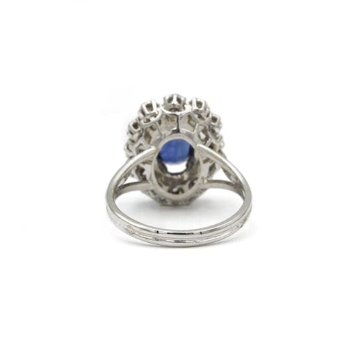 Bague 51 Bague Or blanc Platine Saphir Diamants 58 Facettes 230079R