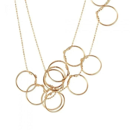 Collier Ginette NY - Sautoir Thirteen Circles en or rose 18 carats 58 Facettes