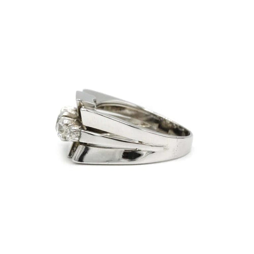 Bague 55 Bague or blanc et diamants 58 Facettes 240304R