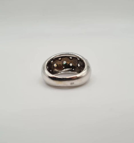 Bague 50.5 Bague or blanc sertie de diamants taille ancienne 58 Facettes