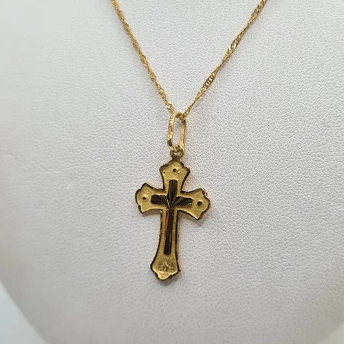 Collier Collier et pendentif croix or jaune 58 Facettes