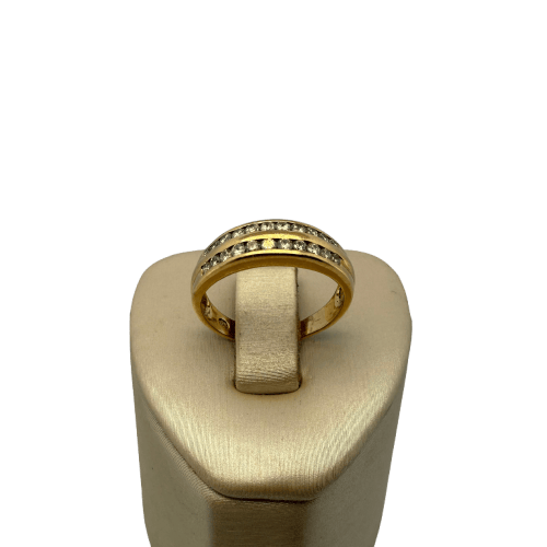 Bague 52 Bague double rangée en or jaune 18K et 22 diamants 0,44 ct 58 Facettes 250155