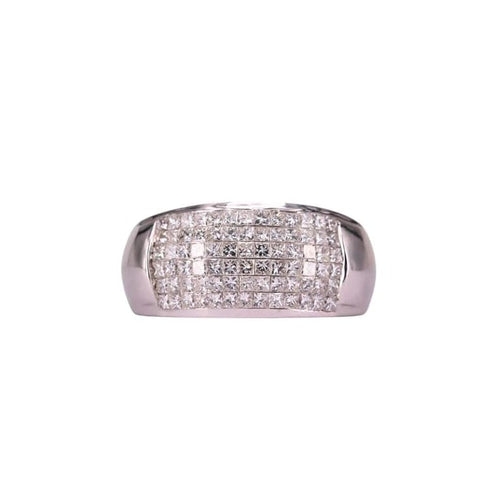 Bague 57 Bague Or blanc et Diamants 58 Facettes RNG2115