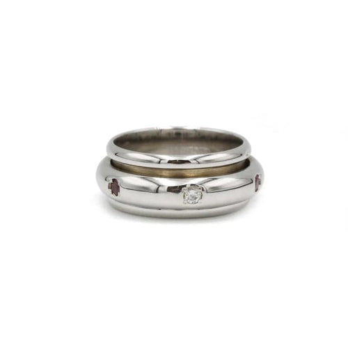 Bague 50 FRED - Bague or blanc diamants rubis 58 Facettes 120119R