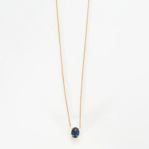 Collier Collier or rose serti d’un saphir 58 Facettes