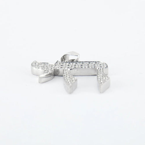 Pendentif Pendentif HAI - LA VIE or blanc diamants 58 Facettes