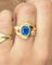 Bague 53 Bague Tourbillon cocktail en or jaune 18 carats saphir et diamants 58 Facettes