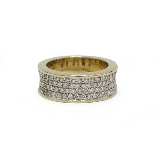 Bague 54 Bague Bandeau - Or jaune & Pavage Diamants 58 Facettes 250433R