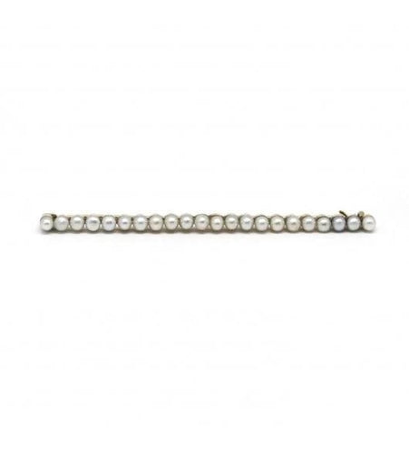Broche Broche barrette en or jaune 750‰ et 22 perles 58 Facettes 150055R