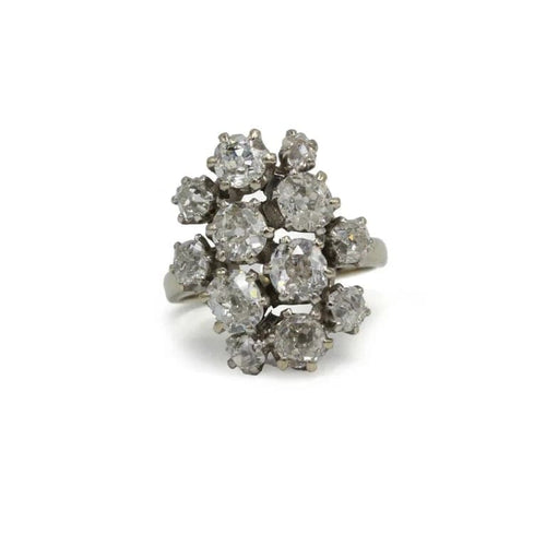 Bague 56 Bague cocktail en or blanc 750 et diamants 58 Facettes 250470R