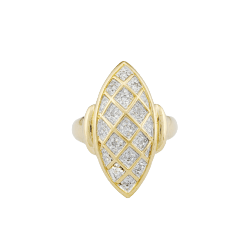 Bague 52 Bague marquise en or jaune 18 carats et diamants 58 Facettes 34515